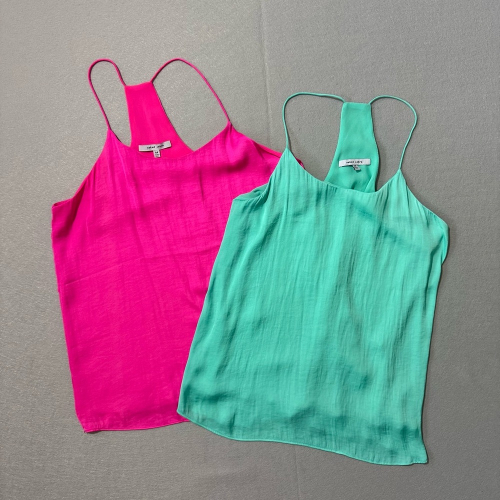 Naked Zebra Vibrant Pink and Green Women's Cami/Tank Top Lot